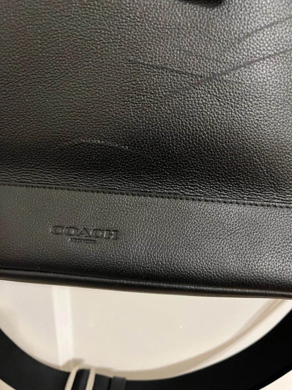 Coach Black Leather Laptop Brief with Shoulder Strap